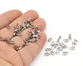 Rhodium Plated  Pendant Bail, Silver Color Chain Bail, Necklace Bail, Pendant Hanger, 7.5mm - RDM89
