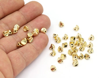 5,5mm 24 k Shiny Gold Plated Spacer Charm, Gold Plated Bracelet Spacer, Gold Plated Spacer Necklace, Spacer Beads, Beads, Spacer - GLD1448