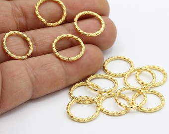 16 mm 24 k glänzend vergoldeter offener Ring - GLD26