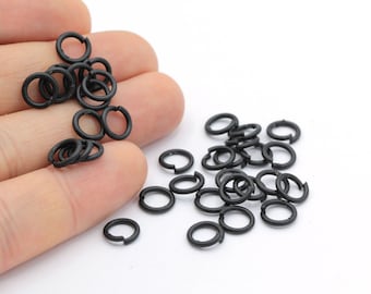 Conectores, anillos de salto chapados en negro de 1,2x8 mm - TS760