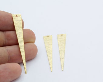 8x40mm 24 k Gold plated Textured triangle  Blanks,  triangle  Charms,  triangle earring, triangle pendant- GLD-1100