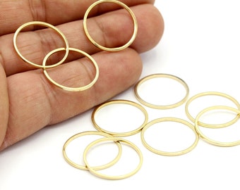 25mm 24 k Shiny Gold Plated Closed Ring, Gold Plated Closed Circle, Necklace Circle, Earring circle, - GLD-1150