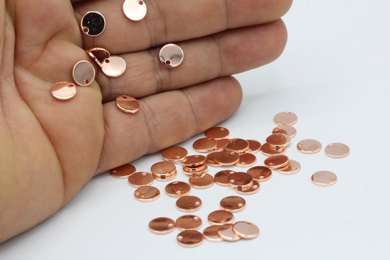 8mm Rose Gold Plated Round Disc Stamping Blank Coins Etsy