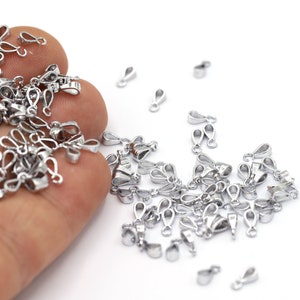 7mm Rhodium Plated Pendant Bail, Rhodium Plated Bail, Pendant Charms, Charm Findings, Bail Findings, Necklace Findings, Bail - RDM872