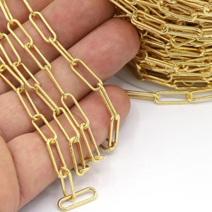 5x15mm 24 k Shiny Gold Plated Oval Chains, Box  Chains, Oval Rolo Chains, Bulk Chains, Necklace Findings, Bracelet Findings - CHN520