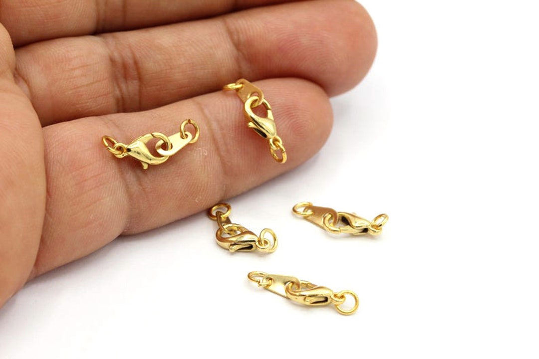 Necklace Finishing Apparatus ,24 K Shiny Gold Plated Necklace Findings , Necklace End , 9.5mm