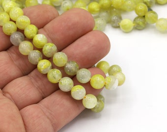 8mm Grade AAA Eye Green Turquoise Beads , Rated Genuine Eye Green Turquoise Beads, Bracelet Beads, Natural Beads, Round Gemstone - BK27