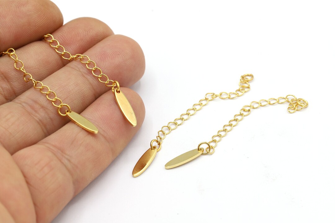 2,5 24 K Shiny Gold Plated Extender Chains, Extension Chains,extender