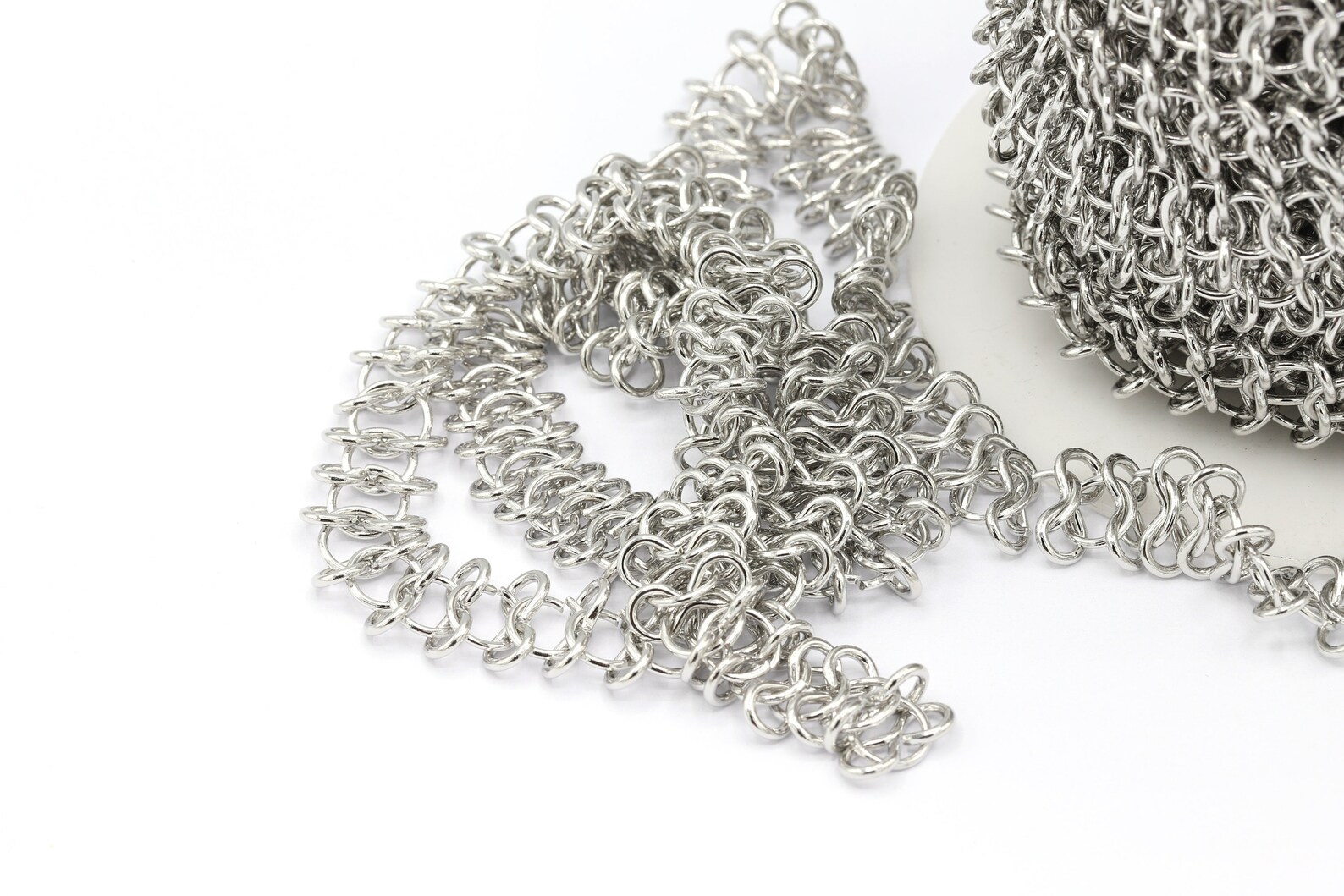 13mm Rhodium Plated Large Oval Rolo Linked Chains, Necklace Findings ...