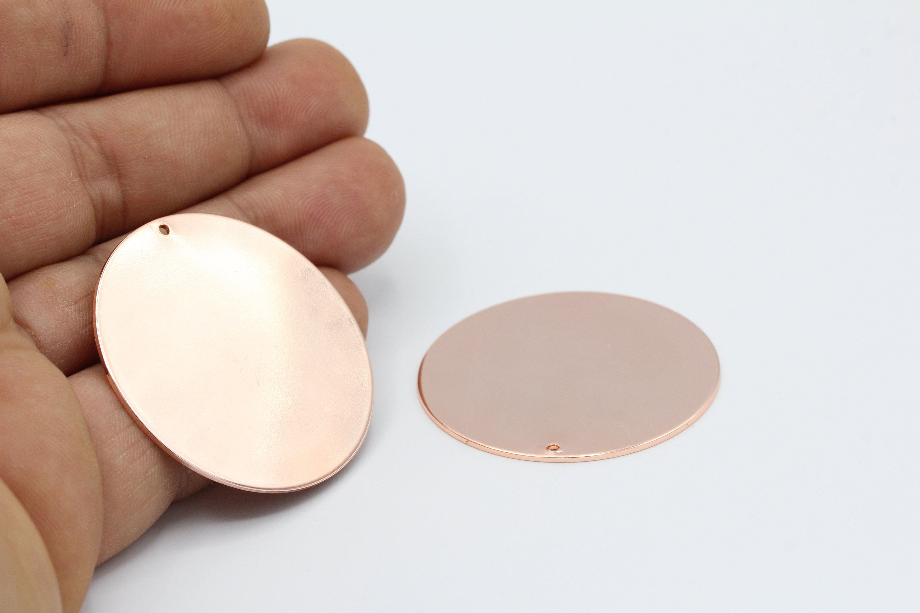 32mm Rose Gold Plated Round Disc Stamping Blank Coins Etsy