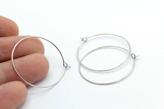Rhodium Plated Circular Hoop Earring For Women
