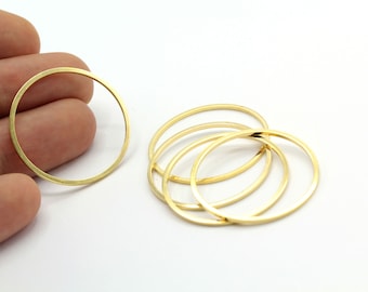 30mm 24 k Shiny Gold Plated Closed Ring, Gold Plated Closed Circle, Necklace Circle, Earring Circle  - GLD23