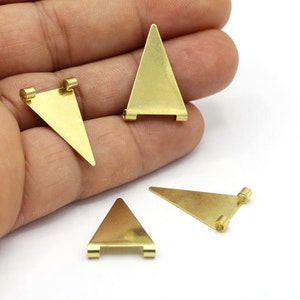 17x25mm Raw Brass Triangle Charms - RAW46