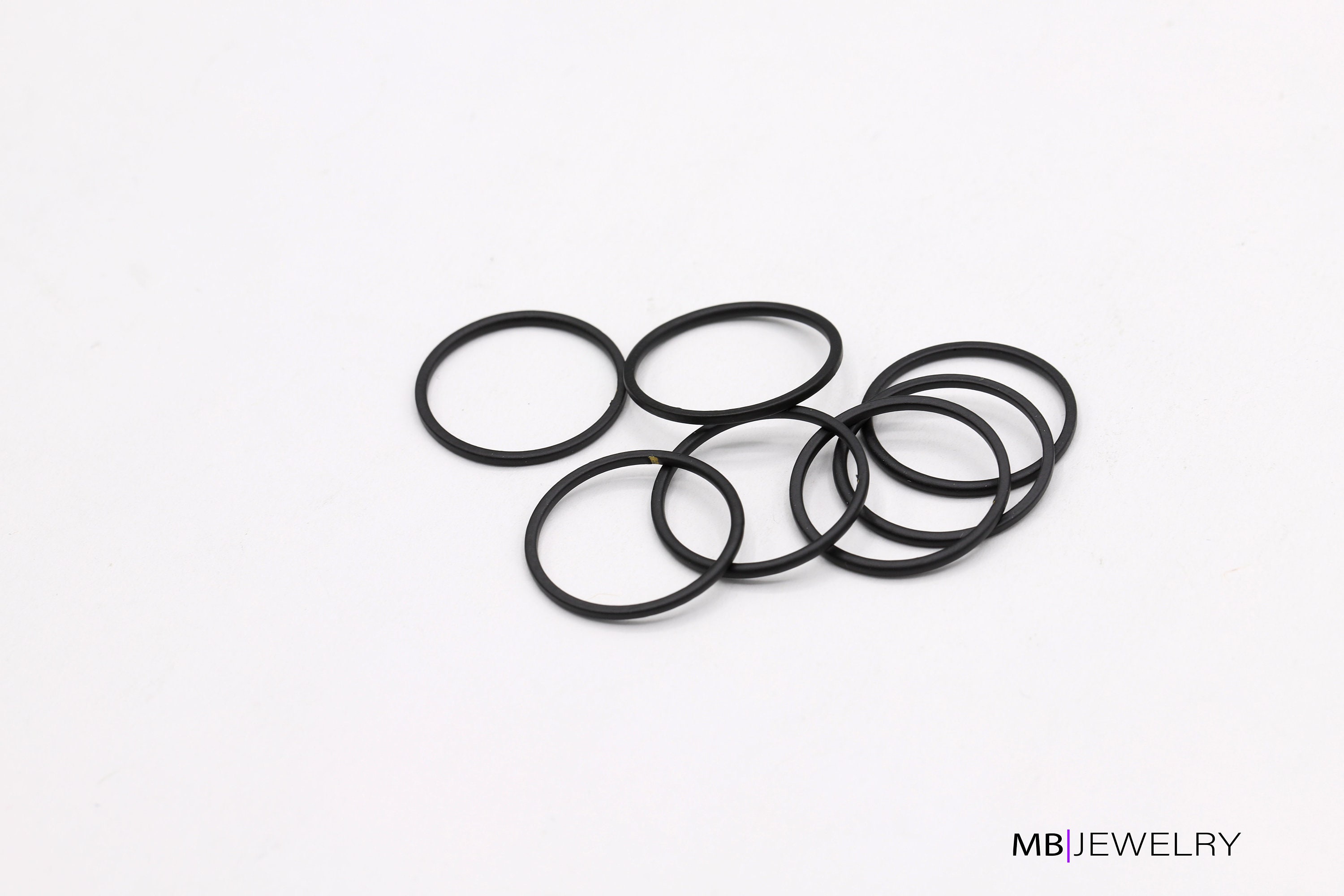 Black Plated Closed Ring, Black Plated Ring, Black Ring 4 Pcs 16 Mm-ts ...