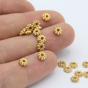 5mm 24 k Shiny Gold Plated Spacer Beads, Gold Plated Spacer Ball - GLD-979