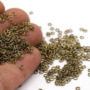 0.5x3mm Raw Brass Jump Rings, Raw Brass, Jump Rings, Necklace Findings, Raw Brass Open Ring - RAW665