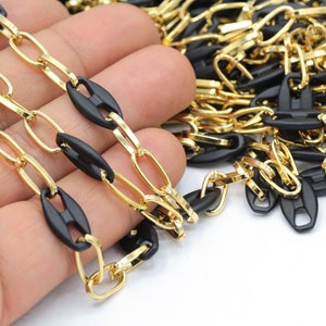 8,5x16mm 24 k Shiny Gold Plated colored Chains ,enamel chain - CHN404