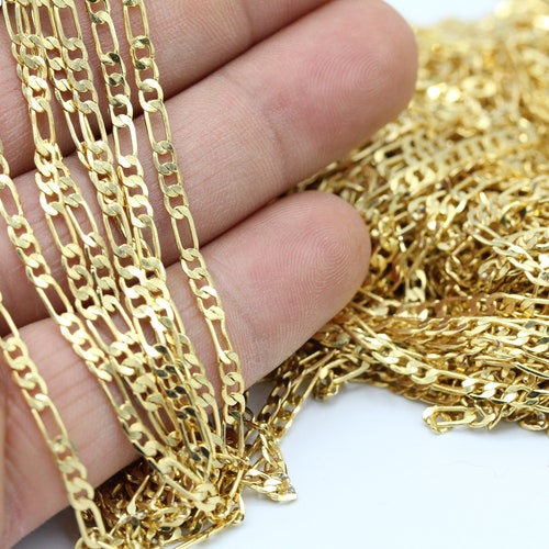 3mm 24 K Shiny Gold Plated Rolo Chains Soldered Chains Bar Etsy