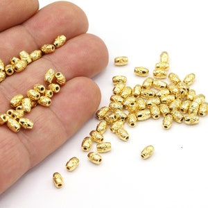 4x5,5mm 24 K Shiny Gold Plated Spacer Beads, Gold Plated Spacer Cylinder, Spacer Beads, Gold Plated Beads, Spacer Findings, Spacer - GLD2080