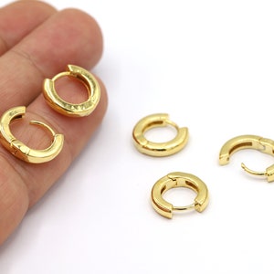 14mm 24 K Shiny Gold Plated Earring Findings, Dainty Hoops, Gold Earring Clasps, Gold Earring Earlier, Earring Leverback, Earrings - GLD2168