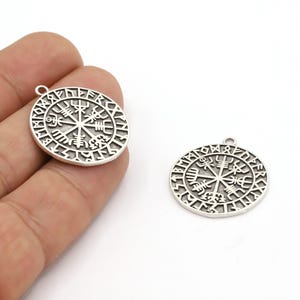 25,5x28,5mm Antique Silver Plated Pharaoh Charms, Antqiue Silver Plated Medallion, Medallion Charms, Medallion Pendant - TS869