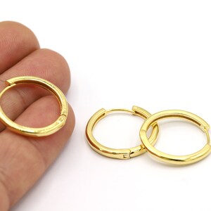 23,5mm 24 K Shiny Gold Plated Earring Findings, Dainty Hoops, Gold Earring Clasps, Gold Earring Earlier, Earring Leverback, Earrings - GLD67