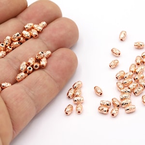 4x5,5mm Rose Gold Plated, Rhodium Plated, 24 K Shiny Gold Plated Spacer Beads, Cylinder, Spacer Beads,Beads, Spacer Findings,Spacer - RSG368