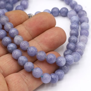 8 mm AAA-klassade ögonblå kvartspärlor, äkta ögonblå kvartspärlor, armbandspärlor, naturliga pärlor, rund ädelsten, blå kvarts - BK52