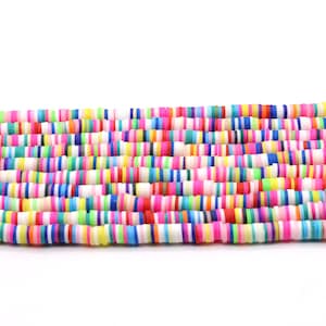 6mm - Polymer Clay Beads, Hand Cut Beads , Fimo Beads, Heishi Beads, Rubber Beads, African Beads, (One Strand 250-300 Beads) FB6,8,9