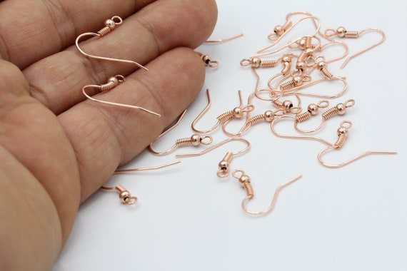 17mm Rose Gold Earring Hooks , Fish Hooks, Ear Wires , Rose Gold Earrings, Earrings  Findings RSG181 -  Canada