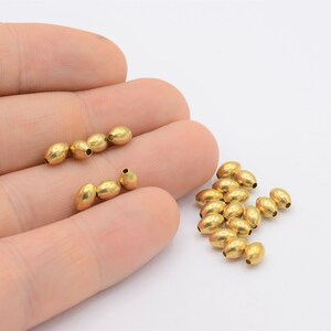 4x6mm Raw brass  Spacer Beads , Oval Spacer Beads  - RAW-400