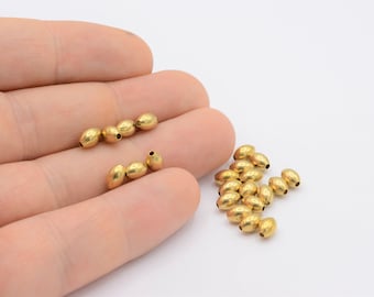 4x6mm Raw brass  Spacer Beads , Oval Spacer Beads  - RAW-400