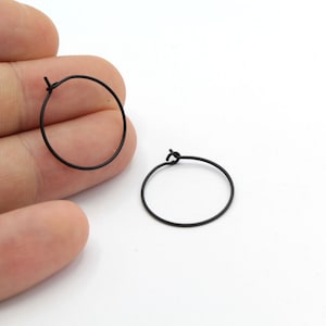 20mm black plated Brass Earring Hoops , Circle earrings - TS-146