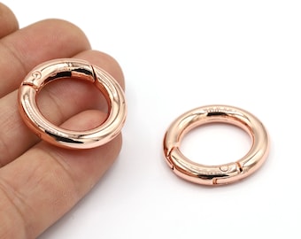 29mm Rose Gold Plated Key Chain Ring, Split Key Ring, Key Chain ,Swivel Clasps, Craft Supplies, Rose Gold Plated Findings - RSG342