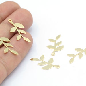 Leaf Charms, leaf pendant, leaf necklace,leaf supplies,24k Shiny Gold Plated  14x26mm  - GLD1550
