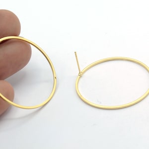 35mm 24 k Shiny Gold Plated Round Earring , Circle earrings , Earring Findings - GLD623