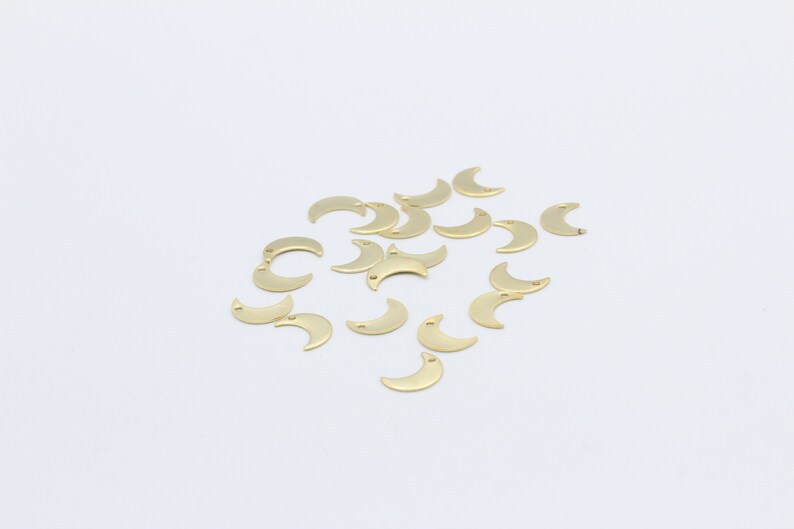 GLD153 7x10mm 24 k Shiny Gold Plated Moon Charms