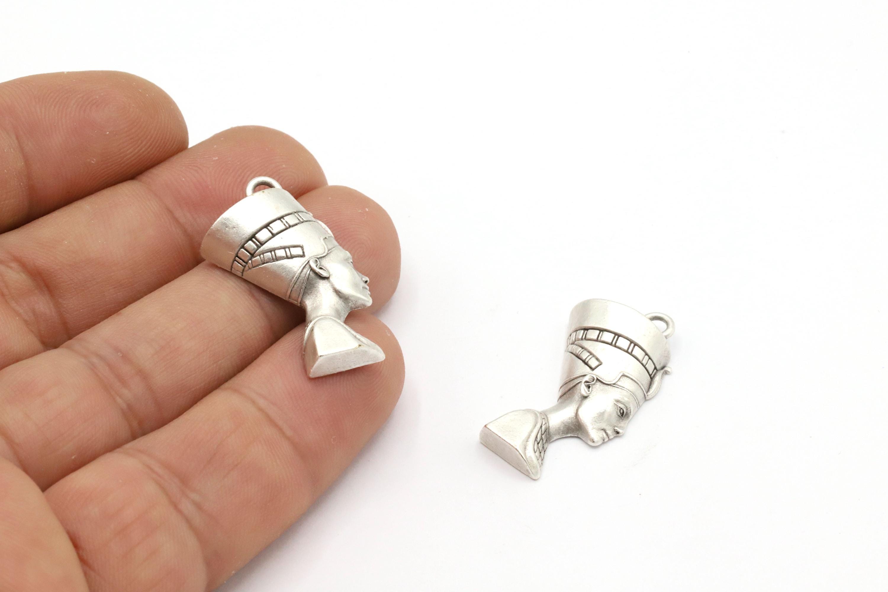 Médaillon Nefertiti En Argent 925 - Bijou Ancien Égyptien - Occasion