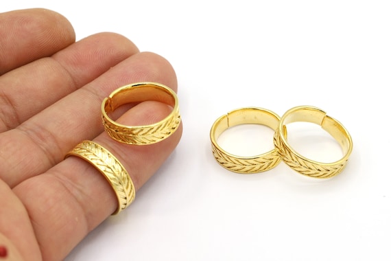 Taille int rieure 17 mm plaqu or brillant 24 carats r glages de