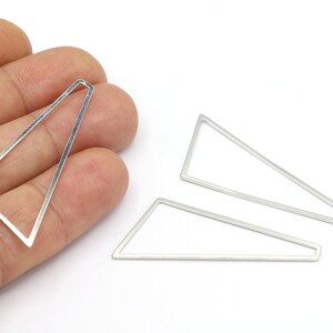 22x43mm Rhodium Plated Geometric Charms, Chevron, Earring Findings, Necklace Findings, Rhodium Findings, Rhodium Plated - RDM240