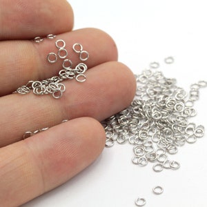 0,5x3mm Rhodium Plated Jump Rings - RDM644