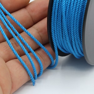 16,5 feet ( 5 meters ) 2mm Cotton Rope , Cotton Cord , Twisted Cotton Cord , Yarn , Macreme Cord , %100 Cotton Cord - MB41