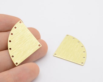 27x40 Raw brass  Geometric Charm ,  Textured Blanks ,  With 8 Hole  - RAW-389