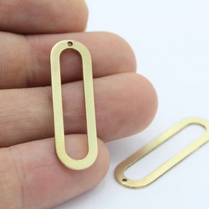 5Pcs  32x10mm Raw Brass Geometric Charm, Raw Brass, U Shaped Pendants , Charms, Findings - RAW-334