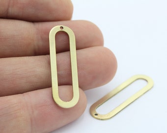 5Pcs  32x10mm Raw Brass Geometric Charm, Raw Brass, U Shaped Pendants , Charms, Findings - RAW-334