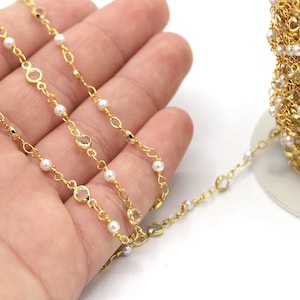 4,5 mm 24 K glänzend vergoldete Draht gewickelt Rosenkranz Ketten, Kristall Ketten, Fuß Ketten, Perlen Kette, Halsketten Zubehör - CHN609