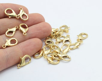 10 Pcs 16mm 24 k Shiny Gold Plated Lobster Clasp - GLD1148