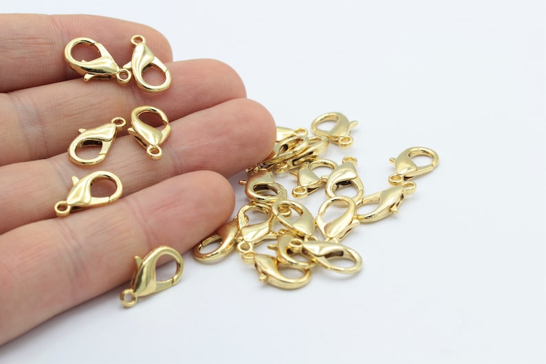 10 Pcs 16mm 24 k Shiny Gold Plated Lobster Clasp GLD1148