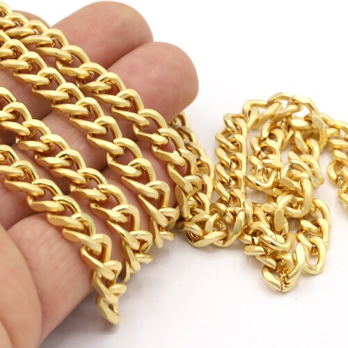 9x33mm 24 K Shiny Gold Plated Rectangle Chain Bulk Chains Etsy
