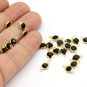 6,5x12,5mm 24 K Shiny Gold Plated Crystal Bracelet Findings, Bracelet Supplies, Crystal Findings, Bracelet, Gold Plated Crystal - GLD1428-2